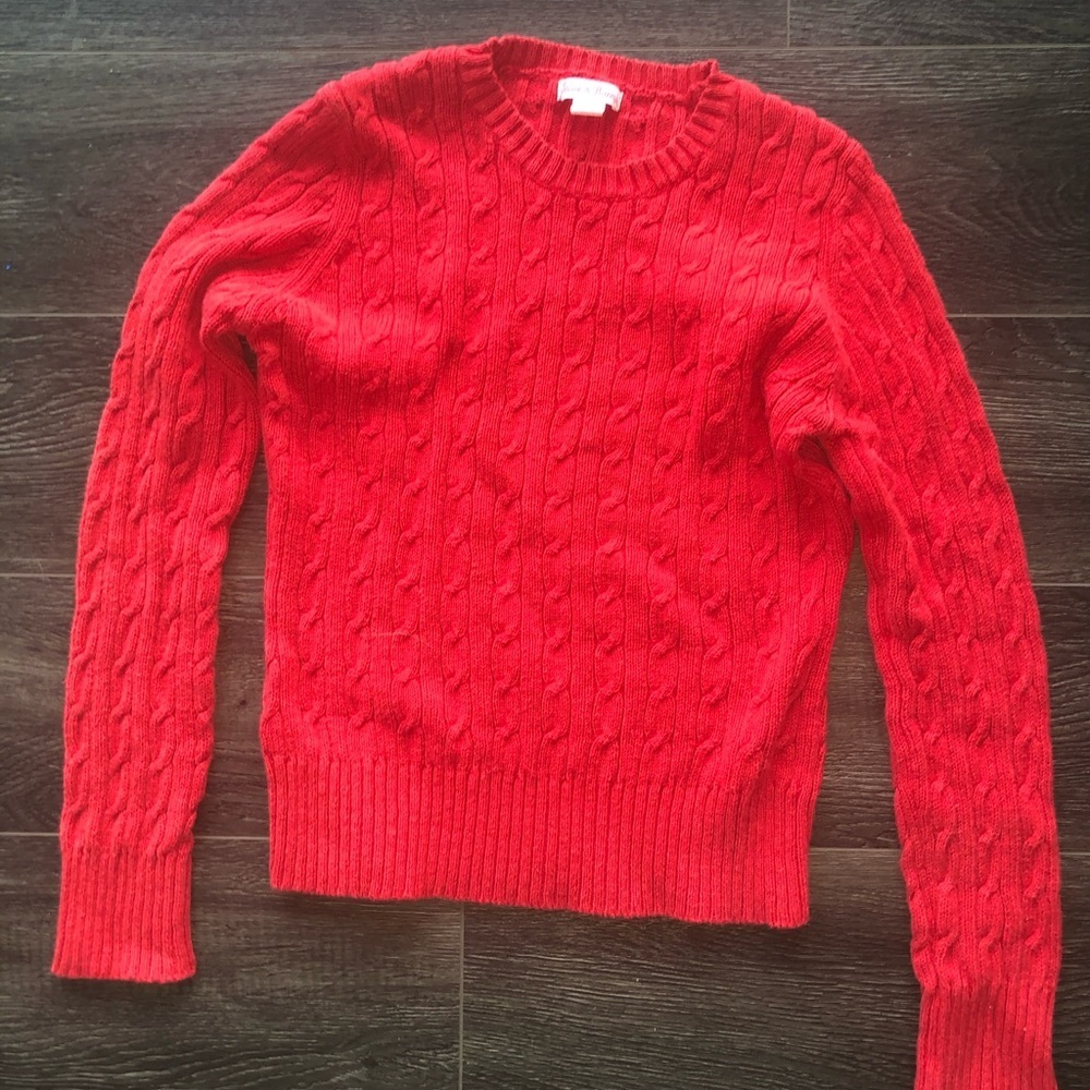 🛍Red cable knit sweater